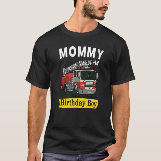 Camiseta Mamá Del Nacimiento Niño Bombero Nació (Anverso)