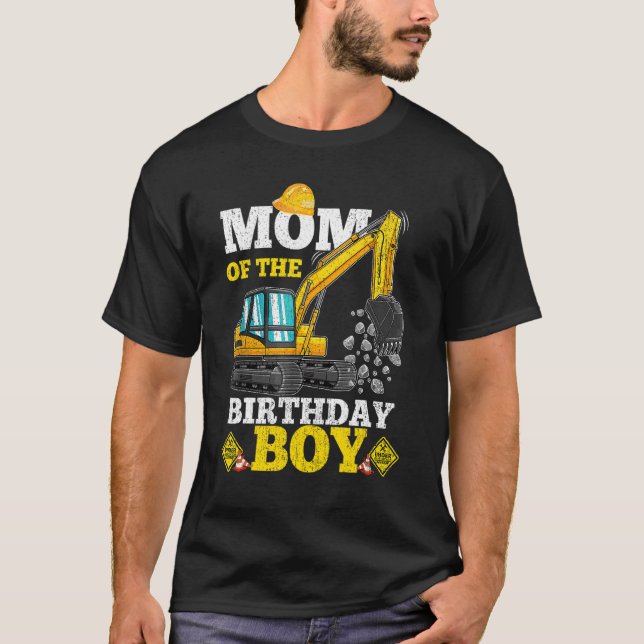 Camiseta Mamá Del Nacimiento Niño Construcción Cumpleaños E (Anverso)