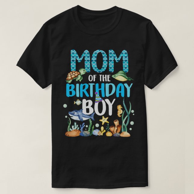 Camiseta Mamá Del Nacimiento Niño Pescado Océano Animales H (Diseño del anverso)