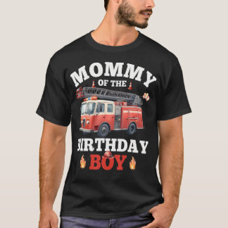 Camiseta Mamá del niño cumpleañero camión de bomberos bombe