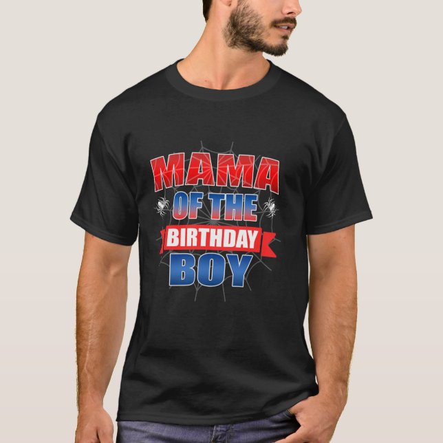 Camiseta Mamá del niño cumpleaños disfrazar la araña (Anverso)