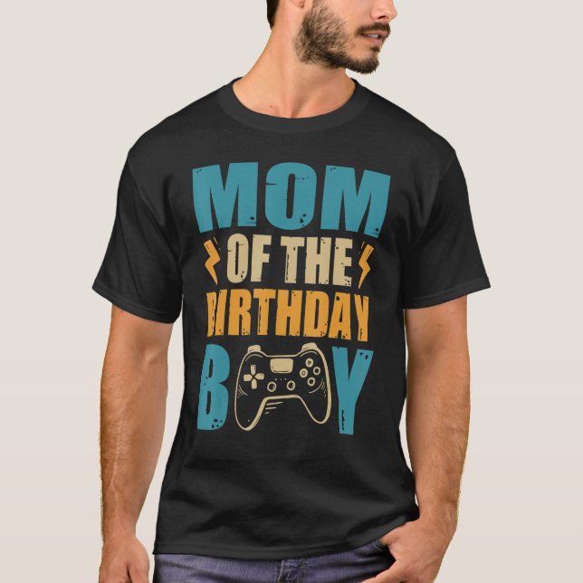 Camiseta Mamá del niño cumpleaños familia coincidente Gamep (Anverso)