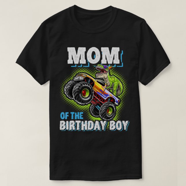 Camiseta Mamá del niño cumpleaños Monstruo de Dinosaurio Tr (Diseño del anverso)