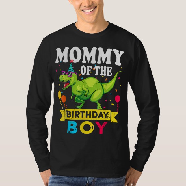 Camiseta Mamá del niño cumpleaños T-Rex RAWR Dinosaur Birt (Anverso)