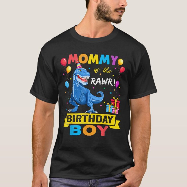Camiseta Mamá del niño cumpleaños T Shirt Dinosaur Raptor (Anverso)