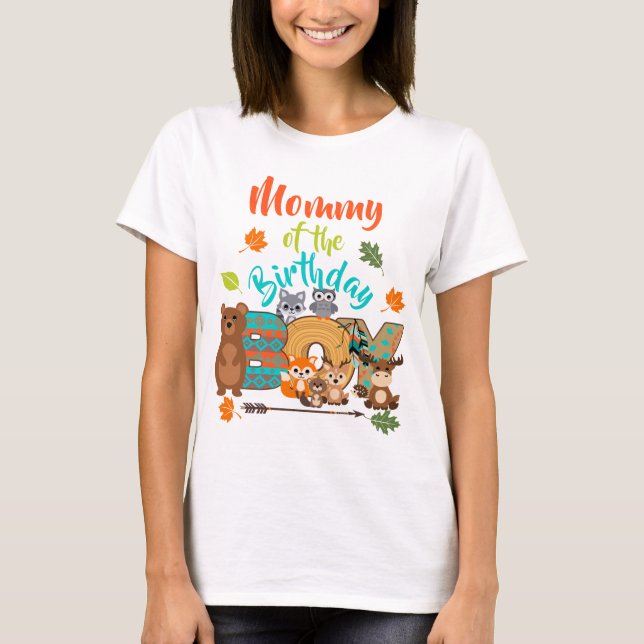 Camiseta Mamá del niño cumpleaños Woodland Arrow (Anverso)