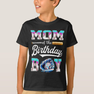 Camiseta Mamá Del Niño De Cumpleaños Baseball Helado Goteo 