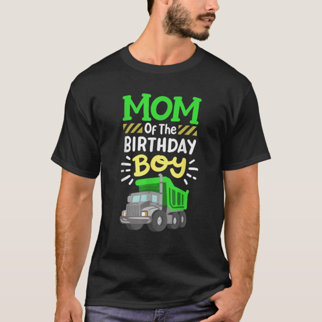 Camiseta Mamá Del Niño De Cumpleaños Camión De La Basura Fa (Anverso)