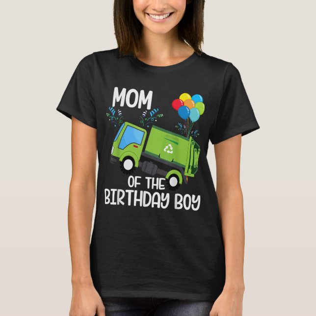 Camiseta Mamá Del Niño De Cumpleaños Camión De La Basura Pa (Anverso)