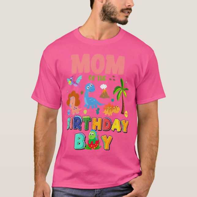 Camiseta Mamá Del Niño De Cumpleaños Dinosaur T-Rex Fa De C (Anverso)