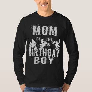 Camiseta Mamá Del Niño De Cumpleaños Dirt Bike Fiesta De B-