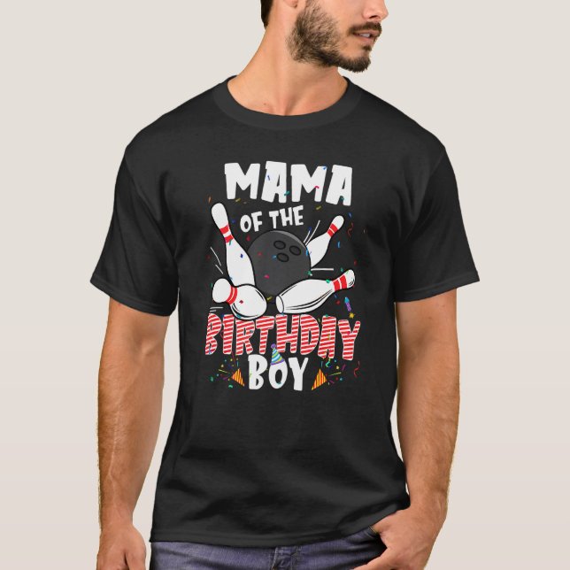 Camiseta Mamá Del Niño De Cumpleaños Familia Bowler B Day B (Anverso)