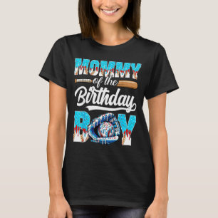 Camiseta Mamá del niño de cumpleaños helado de béisbol gote