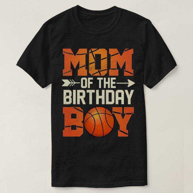 Camiseta Mamá Del Niño De Cumpleaños Madre De Baloncesto Ma (Diseño del anverso)