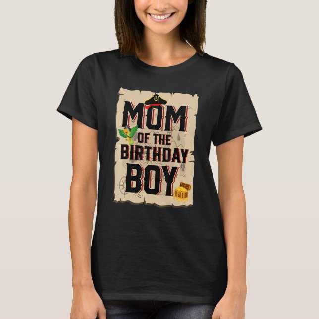 Camiseta Mamá Del Niño De Cumpleaños Madre Pirata Tema 5º B (Anverso)