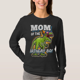 Camiseta Mamá del niño de cumpleaños que codea dinosaurio f