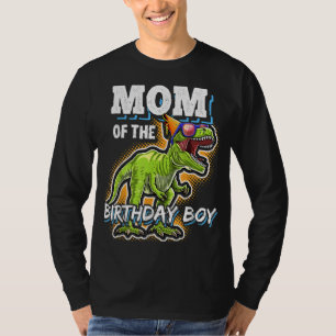 Camiseta Mamá del niño de cumpleaños que codea dinosaurio f