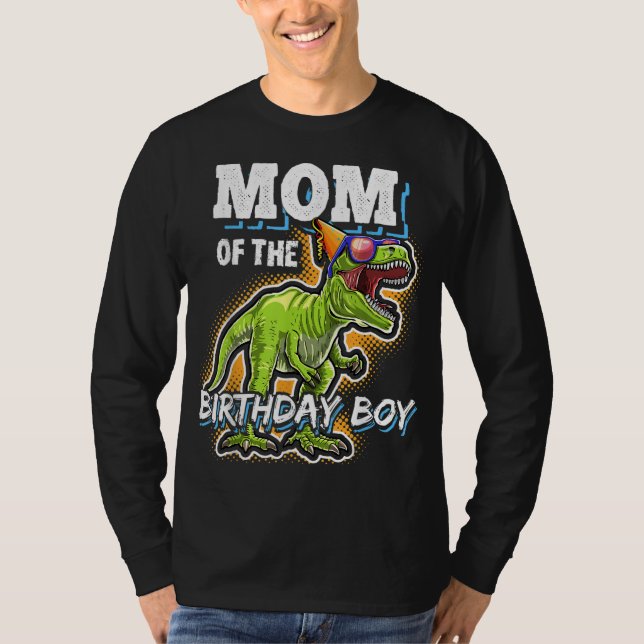 Camiseta Mamá del niño de cumpleaños que codea dinosaurio f (Anverso)