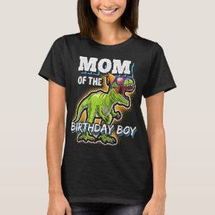 Camiseta Mamá del niño de cumpleaños que codea dinosaurio f