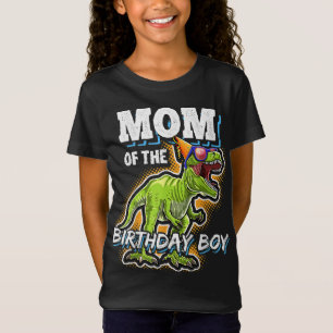 Camiseta Mamá del niño de cumpleaños que codea dinosaurio f