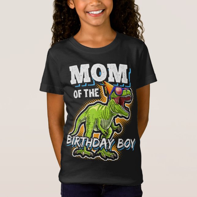 Camiseta Mamá del niño de cumpleaños que codea dinosaurio f (Anverso)