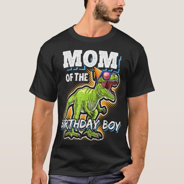 Camiseta Mamá del niño de cumpleaños que codea dinosaurio f (Anverso)