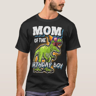 Camiseta Mamá del niño de cumpleaños que codea dinosaurio f