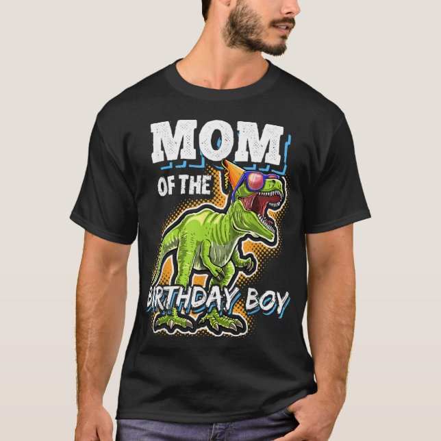 Camiseta Mamá del niño de cumpleaños que codea dinosaurio f (Anverso)