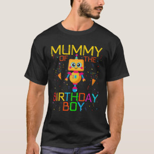 Camiseta Mamá Del Niño De Cumpleaños Robótica Tema Familia