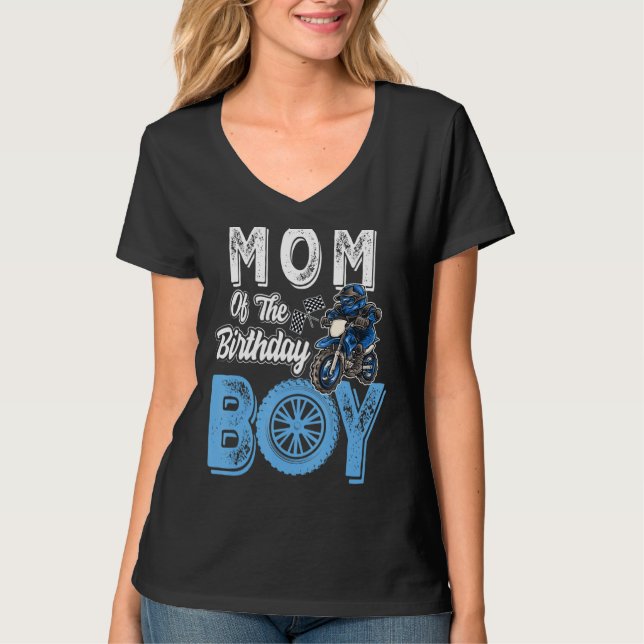 Camiseta Mamá Del Niño De Cumpleaños Sucia Bicicleta B Día  (Anverso)