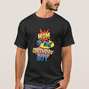 Camiseta Mamá Del Niño De Cumpleaños Superhéroe Tema Coinci