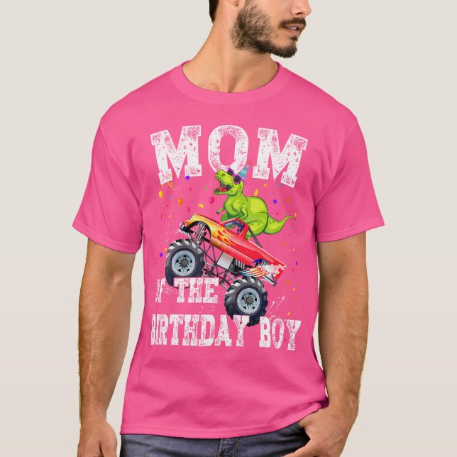 Camiseta Mamá Del Niño De Cumpleaños T Rex Dinosaur Monster (Anverso)