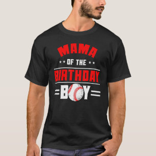 Camiseta Mamá Del Niño De Cumpleaños Tema De Béisbol Famili