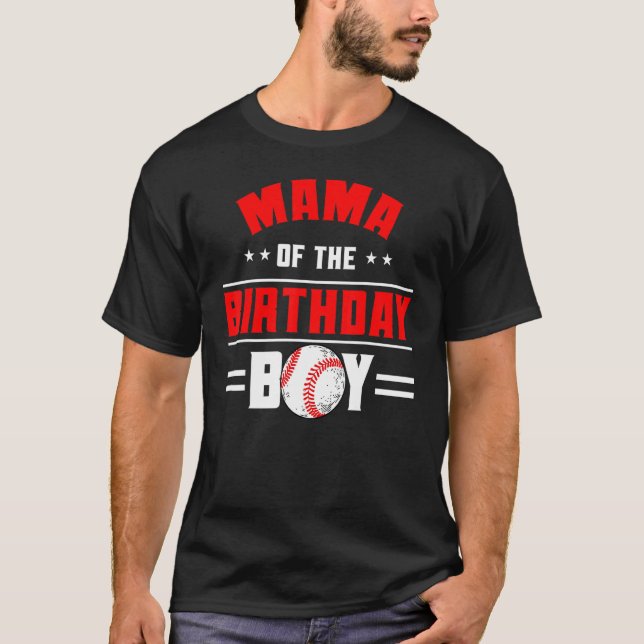 Camiseta Mamá Del Niño De Cumpleaños Tema De Béisbol Famili (Anverso)