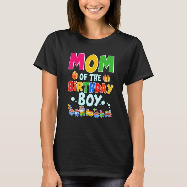 Camiseta Mamá Del Niño De Cumpleaños Tren Decoraciones Del  (Anverso)
