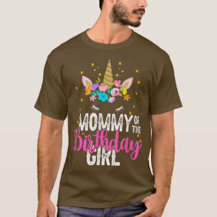 Camiseta Mamá Del Padre Chica De Cumpleaños Regalo Unicorn