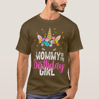 Camiseta Mamá Del Padre Chica De Cumpleaños Regalo Unicorn 