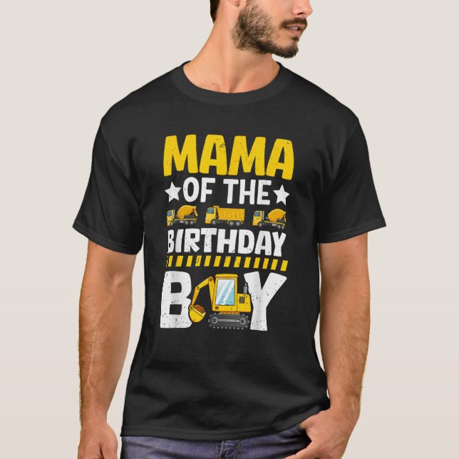 Camiseta Mamá Del Partido Temático De Construcción Del Niño (Anverso)