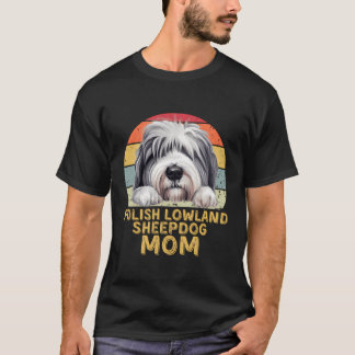 Camiseta Mamá del Pastor De Lowland Polaco Retro Mis Perros