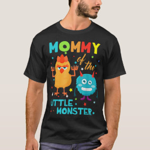 Camiseta Mamá Del Pequeño Monstruo De La Familia De Cumplea