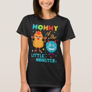 Camiseta Mamá Del Pequeño Monstruo De La Familia De Cumplea