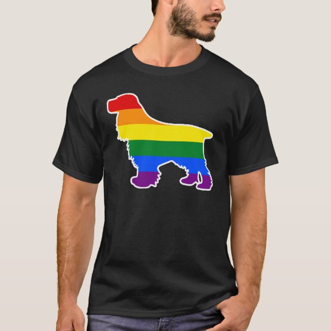 Camiseta Mamá del perrito del arco iris de cocker spaniel (Anverso)