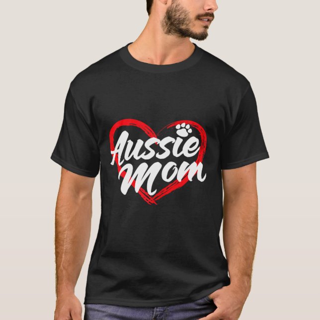 Camiseta Mamá del perro Aussie Shepard Mom Canine (Anverso)