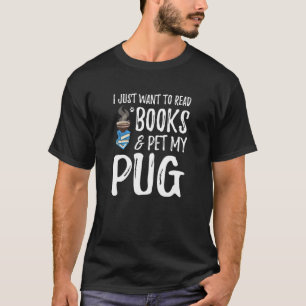 Camiseta Mamá del perro del lector de libros Pug Avid