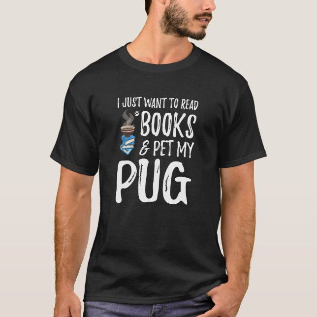 Camiseta Mamá del perro del lector de libros Pug Avid (Anverso)