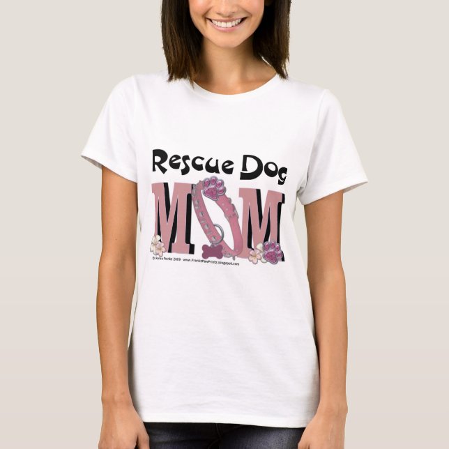 Camiseta MAMÁ del perro del rescate (Anverso)