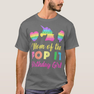 Camiseta Mamá del Pop it Chica de cumpleaños Unicorn Hielo