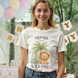 Camiseta Mamá del Salvaje Cumpleaños 1er Jungle Safari