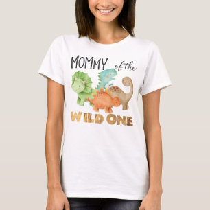 Camiseta Mamá del salvaje cumpleaños de un dinosaurio