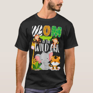 Camiseta Mamá del salvaje tema de un zoológico cumpleaños S